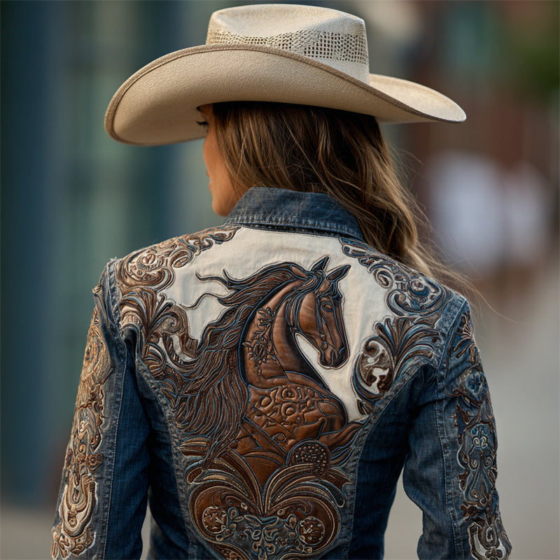 Autumn Retro Washed Long-Sleeve Denim Jacket