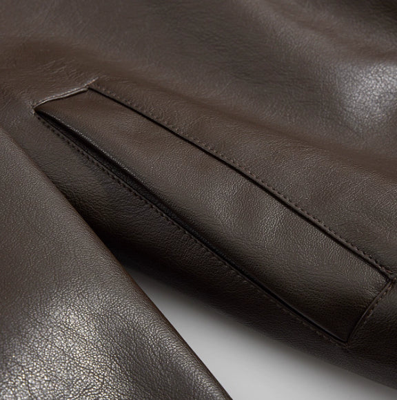 Brown-brown Autumn Trendy Leather Jacket