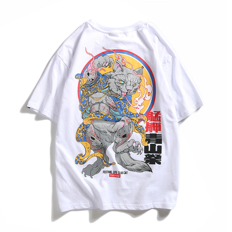 Original Street Fashion Hip Hop Loose Mammoth Print T-shirt