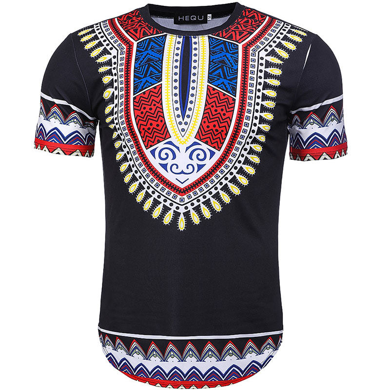 Men's printed short-sleeved shirt