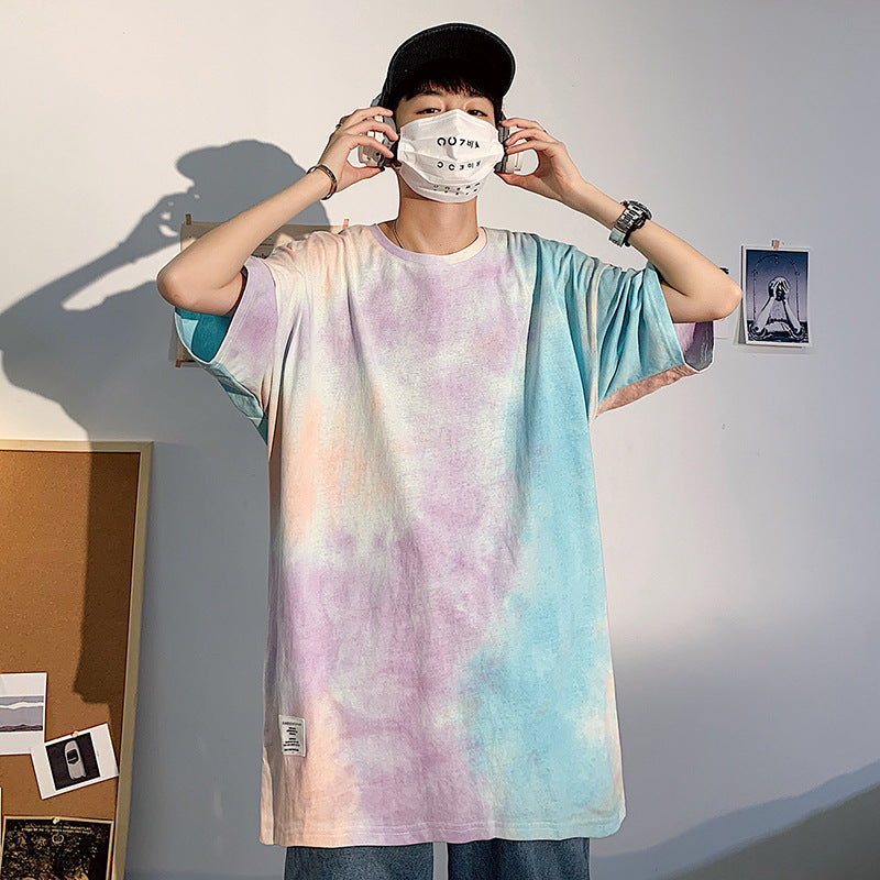 Tie-dye plus size hip hop half sleeve