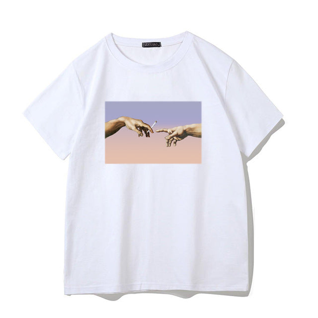 Street funny print men's T-shirt hip hop