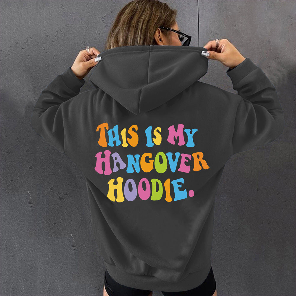 Women's THIS IS MY HANGOVER HOODIE Back Print Drop Shoulder Hoodie
