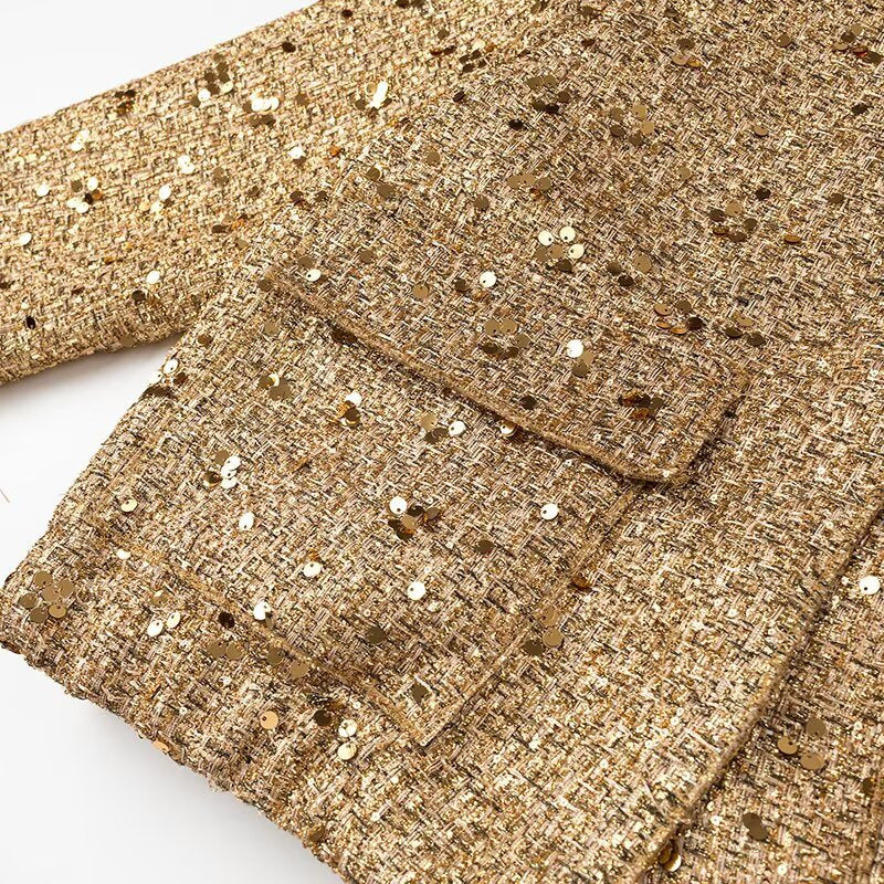 Womens Stylish Versatile Loose-fitting Figure-flattering Sequin Jacket