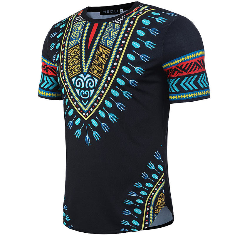 Men's printed short-sleeved shirt