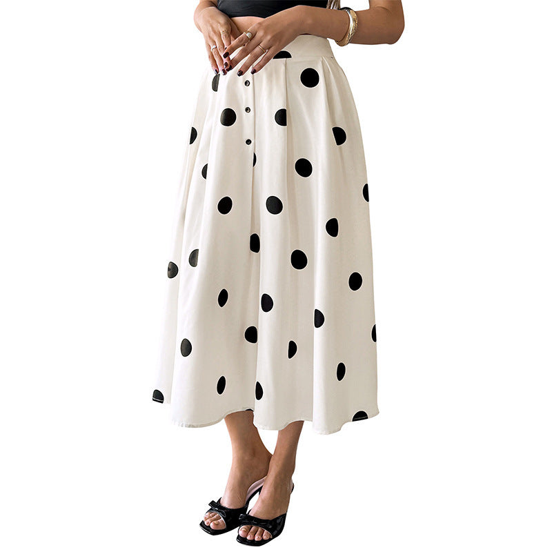 New Exquisite Polka-dot Retro Elegant A-line Skirt