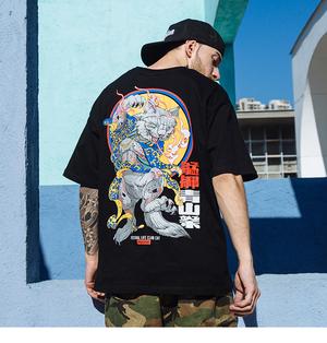 Original Street Fashion Hip Hop Loose Mammoth Print T-shirt