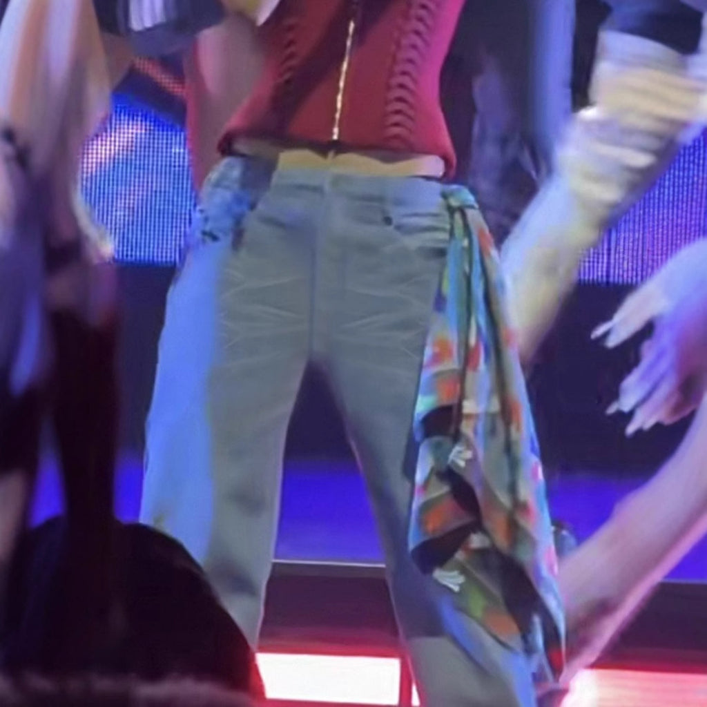 Street-style Distressed High-rise Straight-leg Jeans