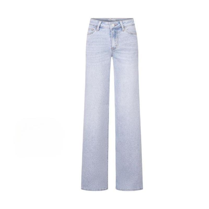 Mid-to-low-rise High-elasticity Soft Hip-lifting Wide-leg Straight Denim Jeans