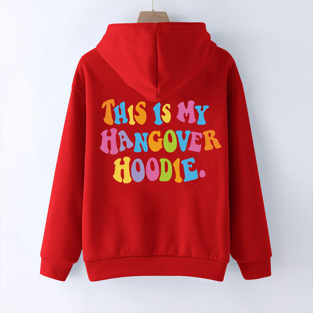 Women's THIS IS MY HANGOVER HOODIE Back Print Drop Shoulder Hoodie
