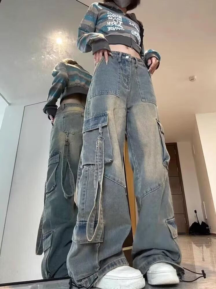 Womens Petite High-Waisted Loose-Fit Slimming Straight Jeans