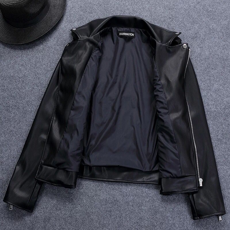 Womens Short Korean-style Slim-fit Black Jacket