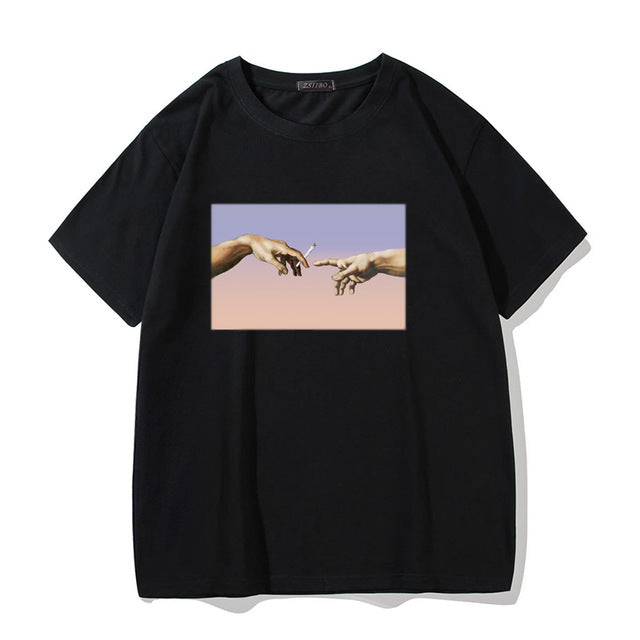 Street funny print men's T-shirt hip hop