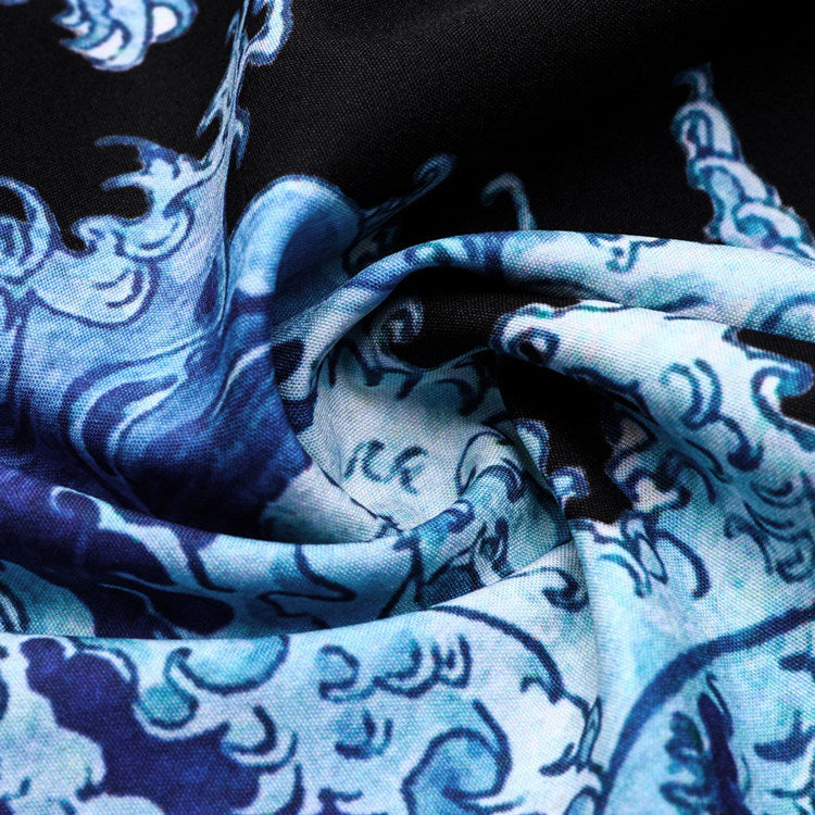 Kimono men's robe thin thin buttonless cape coat