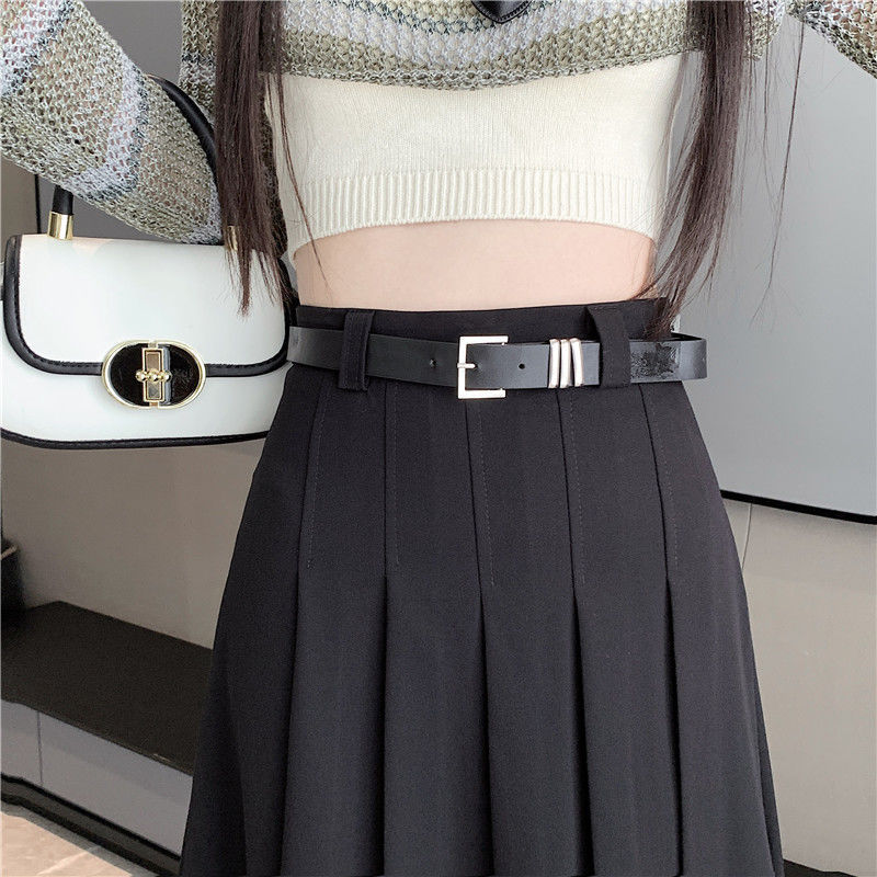 Women's Mid-length High-waisted Pleated Skirt