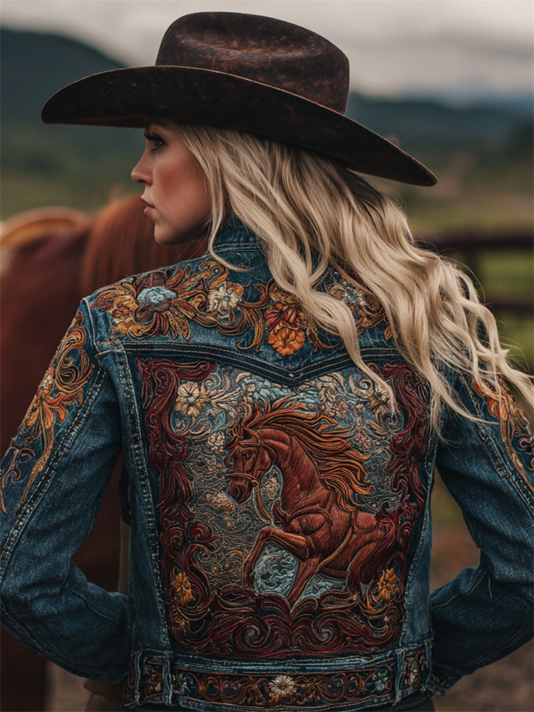 Autumn Retro Washed Long-Sleeve Denim Jacket