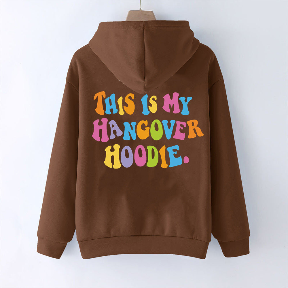 Women's THIS IS MY HANGOVER HOODIE Back Print Drop Shoulder Hoodie