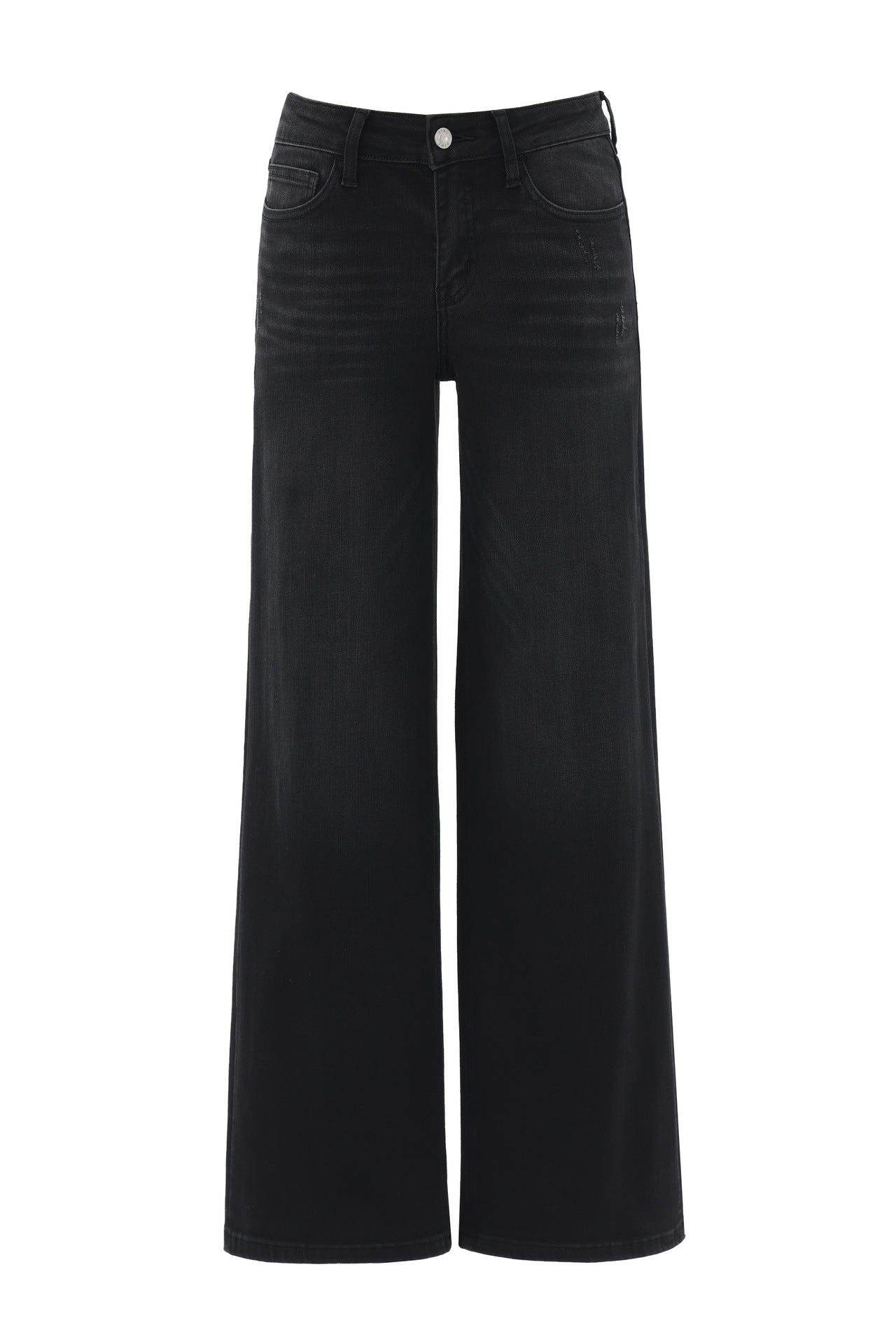 Mid-to-low-rise High-elasticity Soft Hip-lifting Wide-leg Straight Denim Jeans