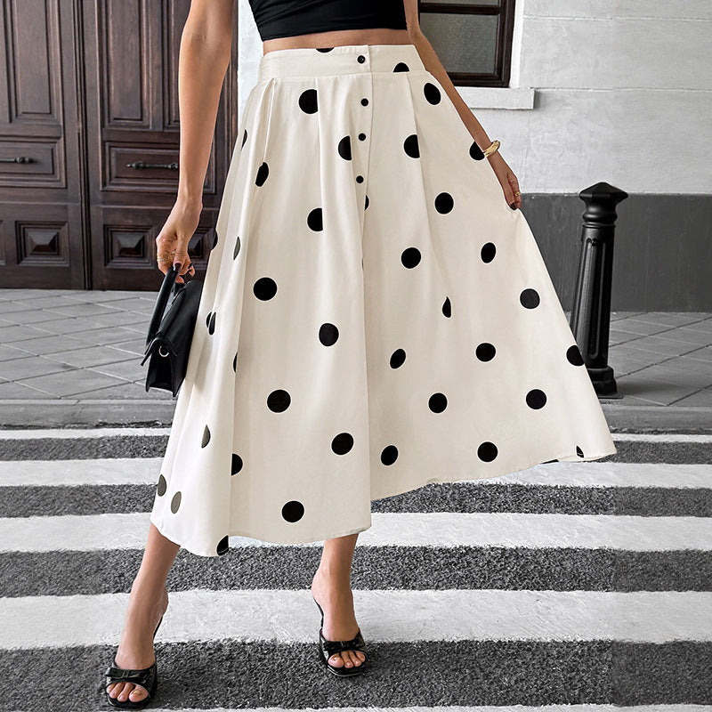 New Exquisite Polka-dot Retro Elegant A-line Skirt