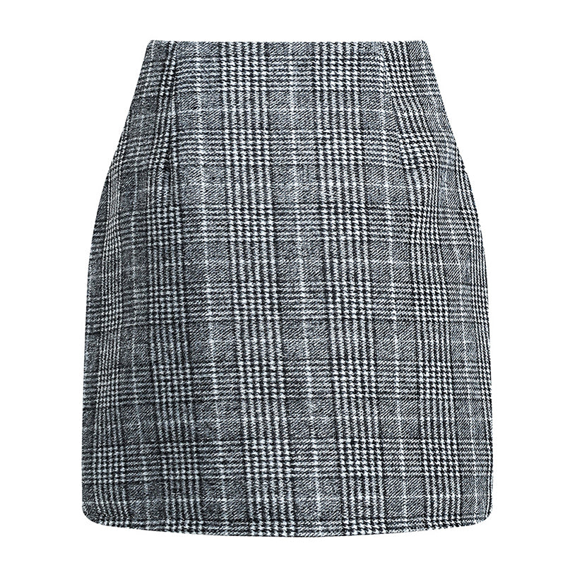 Womens High Waist Plaid Skirt Bodycon Pencil Mini Skirts