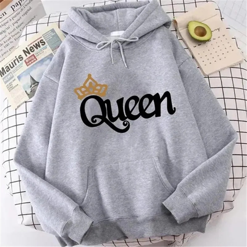 QUEEN Print Hoodies Fleece Hooded Sweatshir