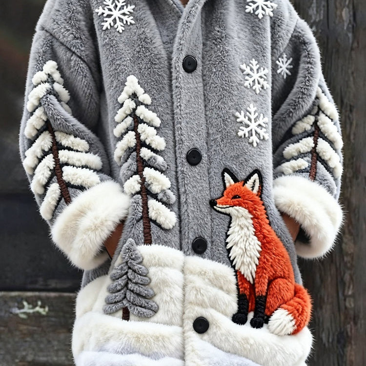 Halloween Animal 3D-Printed Casual Hooded Cape Coat