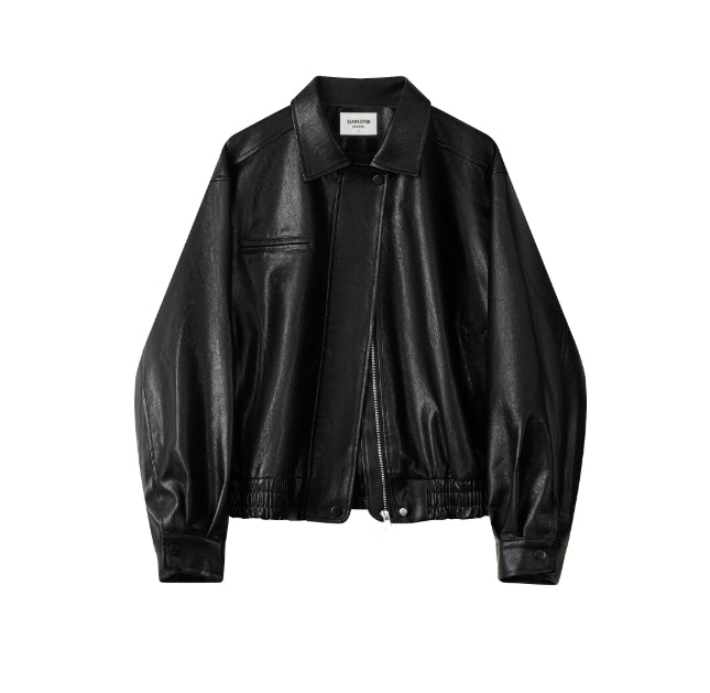 Brown-brown Autumn Trendy Leather Jacket