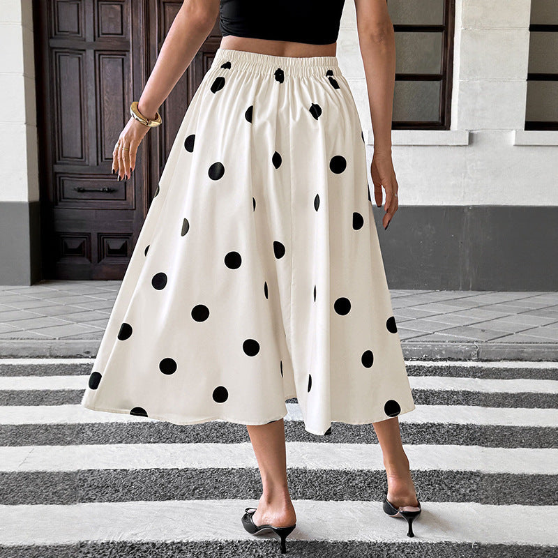 New Exquisite Polka-dot Retro Elegant A-line Skirt