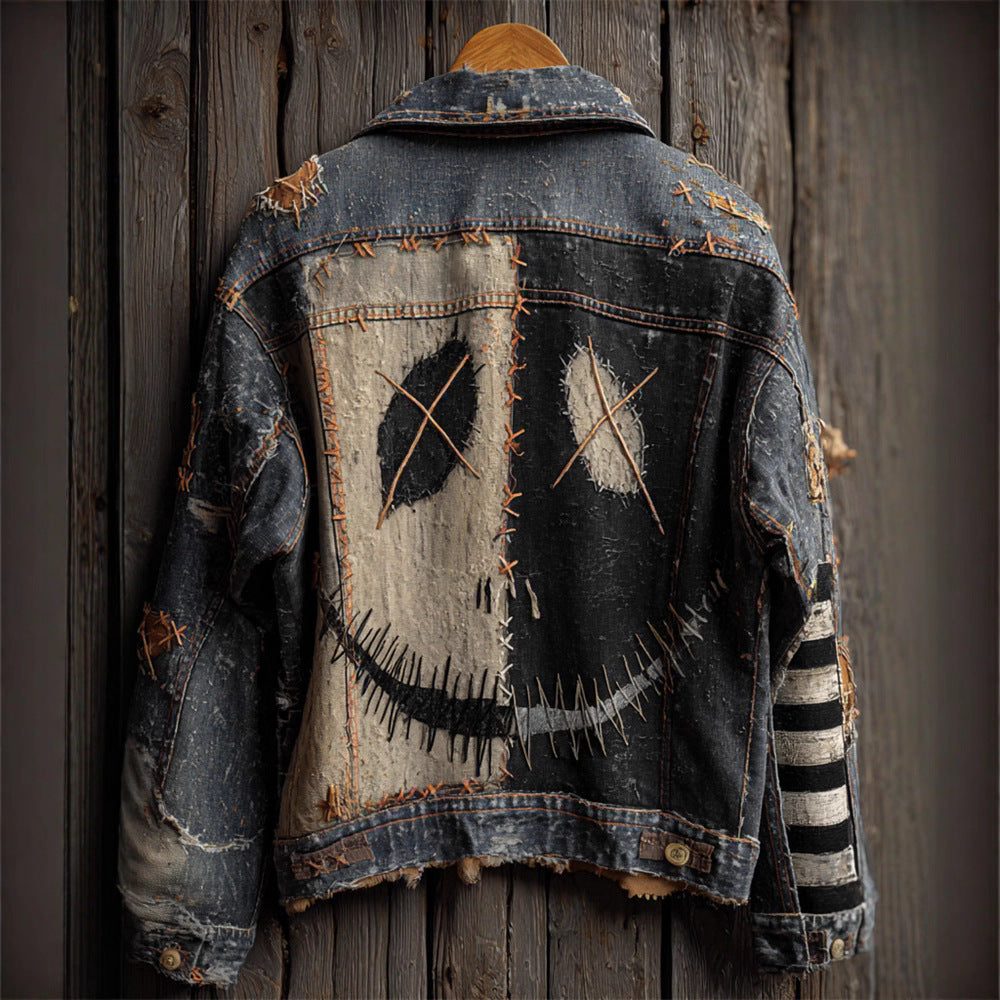 Autumn Retro Washed Long-Sleeve Denim Jacket